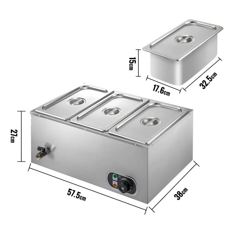 Chafer Electrico Buffet Baño Maria Bufetera 3 Depositos 5.5l Bufetera Chafer Electrico Buffet Baño Maria Chafer Bufetera Chafer Buffet Electrico Ollas Vaporeras Baño María Electrico Pasteleriuscl