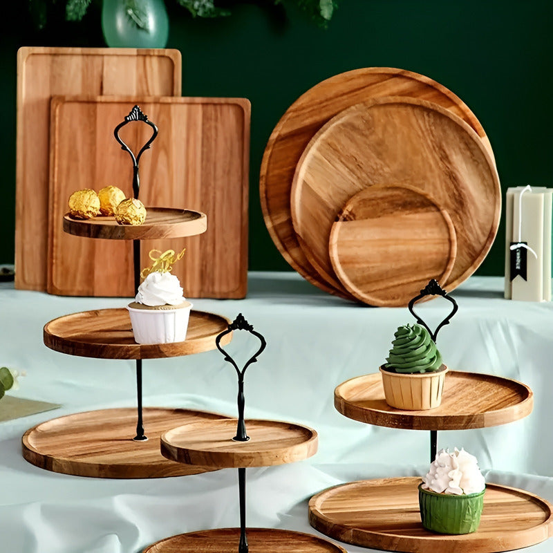 Porta Cupcakes Base Para Cupcakes Alzadores Candy Bar 3niv Marrón / Porta Cupcake Madera 3 Niv