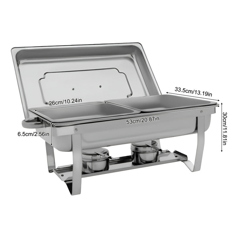 Chafer Bufetera Doble Buffet Ollas Vaporeras Chafing 5 Lts Bufetera Chafer 2 Depositos