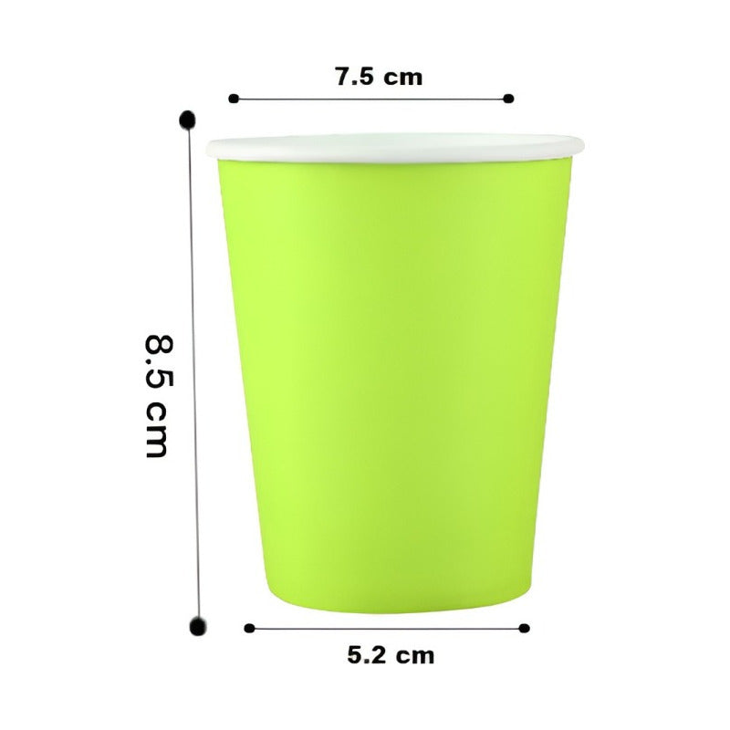 Pack X10 Vasos Desechables Vasos De Cumpleaños Verde 250ml Verde Manzana 1651