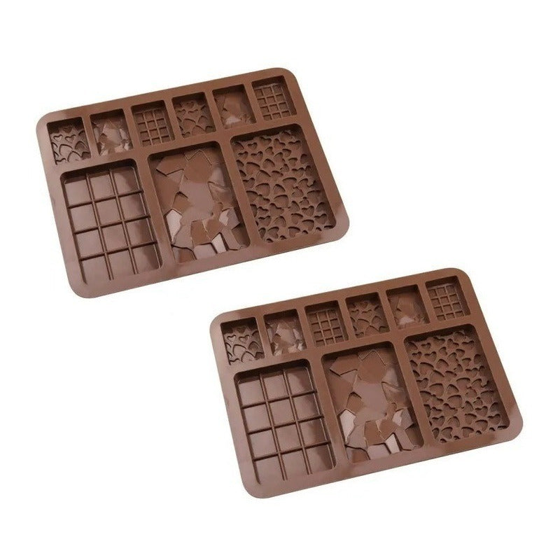X2 Moldes De Chocolate Moldes Barra De Chocolate Silicona B9 Pack X2 Marrón Barras B9