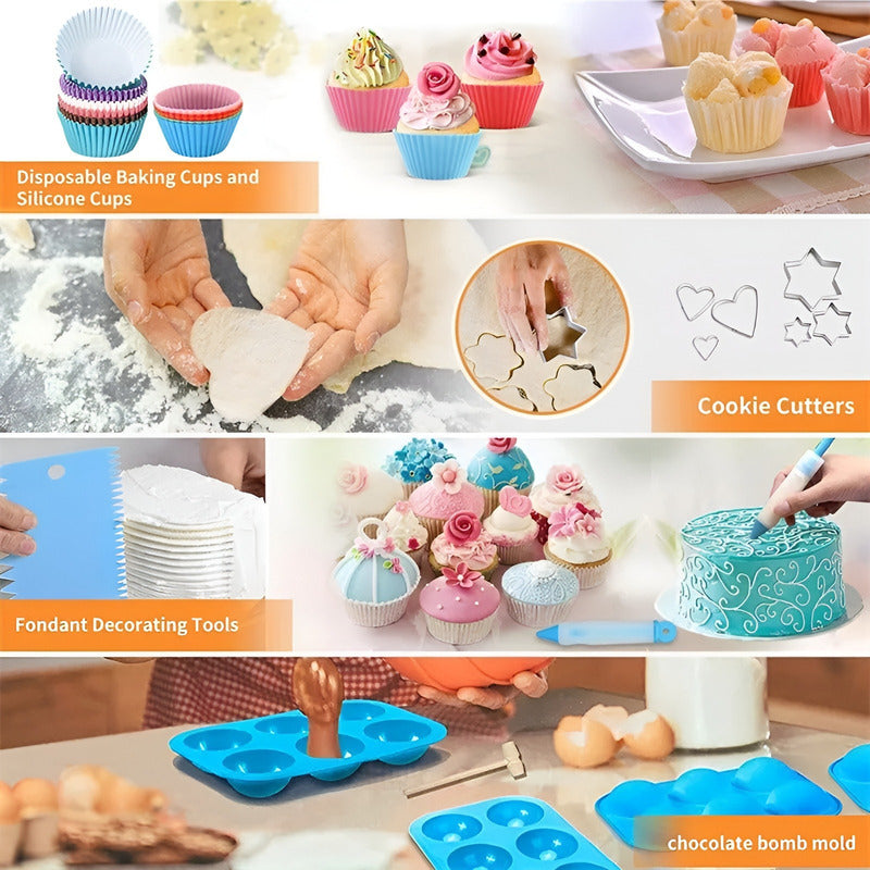 Kit Decoracion De Reposteria Set De Pasteleria Cupcakes 236p