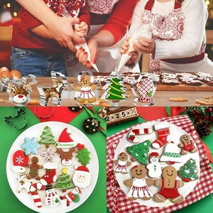 Set 24 Cortadores De Galletas Navidad Moldes Para Galletas Plateado