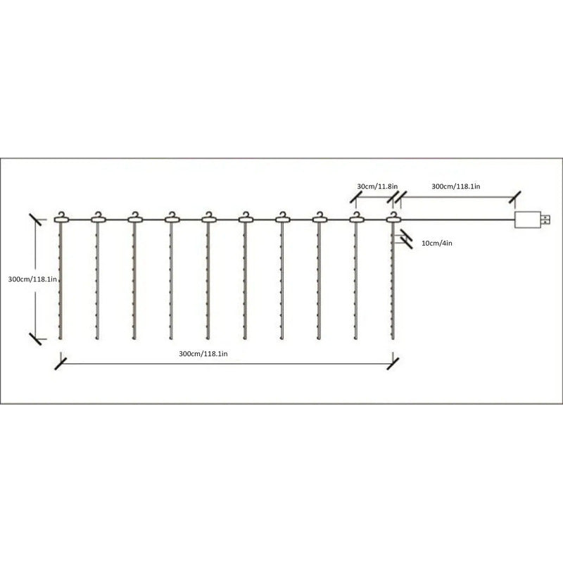 Cortina De Luces Luces Decorativas Guirnaldas Led Cortinaled Cálida