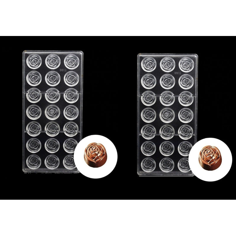 Pack X2 Molde Chocolate Acrilico Molde De Chocolate Rosas Transparente