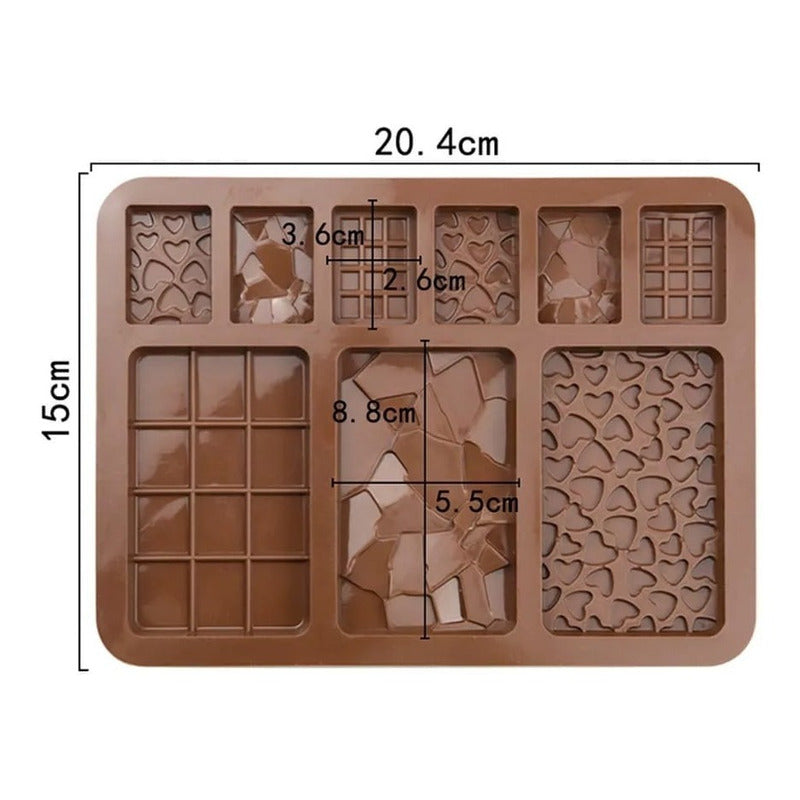 X2 Moldes De Chocolate Moldes Barra De Chocolate Silicona B9 Pack X2 Marrón Barras B9