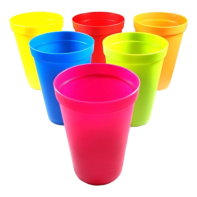 6 Vasos Plasticos Reutilizables Vasos Plasticos Vasos 450ml - Multicolor / Vasos Plasticos 450ml