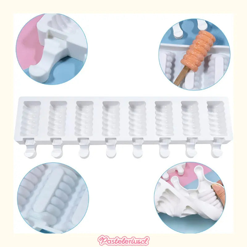 2 Molde Helados Molde Helado Silicona Moldes Paletas Espiral Molde Helado Molde Paleta Helado Molde Silicona Molde Silicona Helado Moldes Para Helados Molde Silicona Reposteria Pasteleriuscl Blanco
