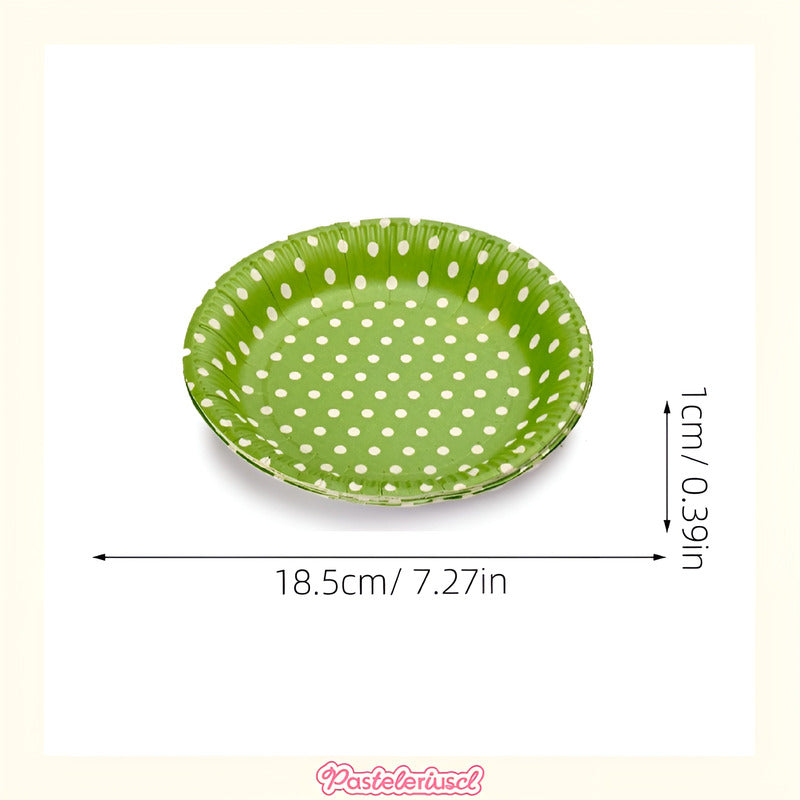 Vasos Desechables Suministros Fiestas Platos De Papel 18cm Verde Lima