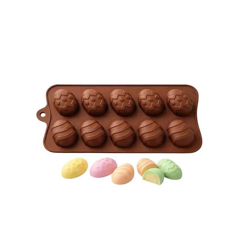 Moldes De Huevitos 3d Molde De Silicona En Forma De Huevo Para Chocolate Moldes Antiadherentes Para Decoración De Pascua... Multicolor