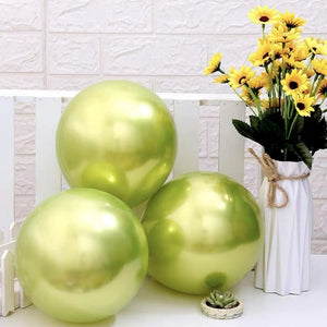 25 Set De Cumpleaños Globos Cromados Globos Cumpleaños 25cm Verde Redondo