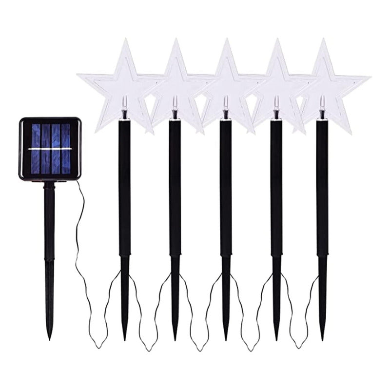5 Guirnalda Solar Guirnaldas Solares Lampara Jardin Estrella Amarillo