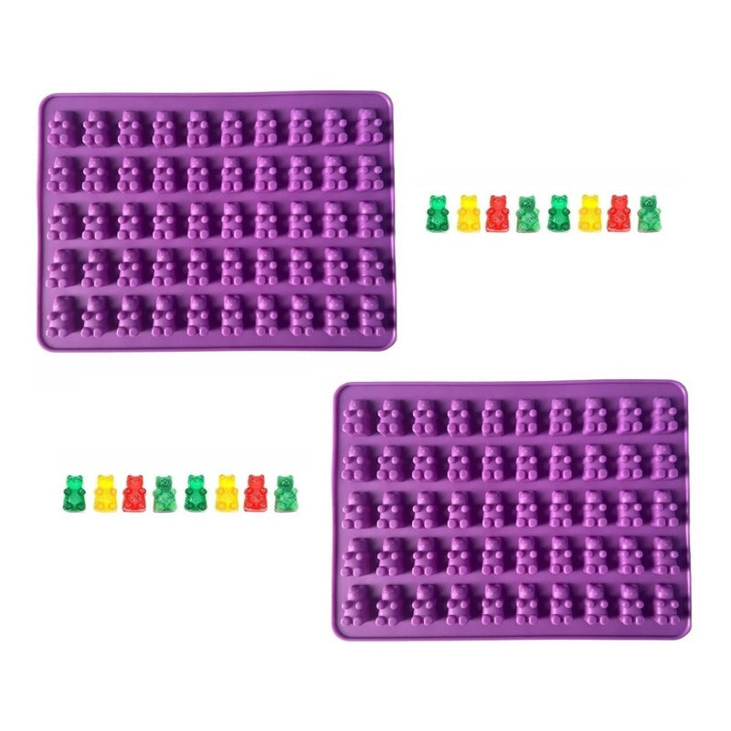 Pack X2 Molde De Silicona Ositos Moldes Silicona 50 Osito