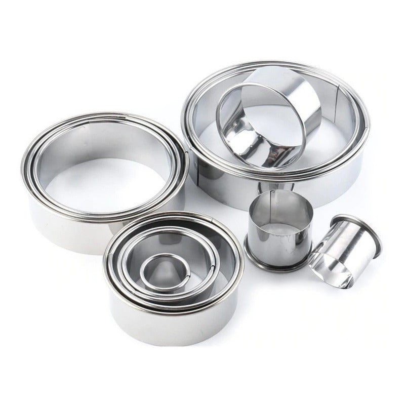 14 Moldes Galletas Circulo Molde De Galleta Cortador Galleta Plateado