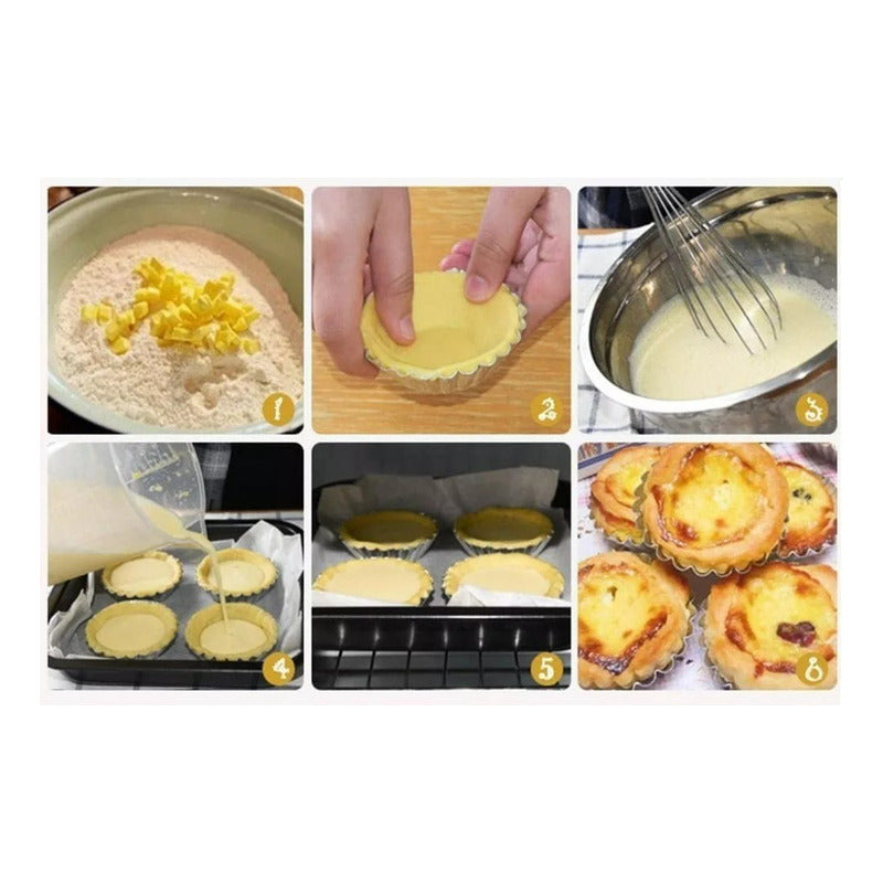 Pack 24 Molde Mini Tartaleta Tarta Moldes Para Reposteria