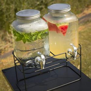Dispensador De Bebidas Dispensadores Jugo Atril Doble 3.5l Negro