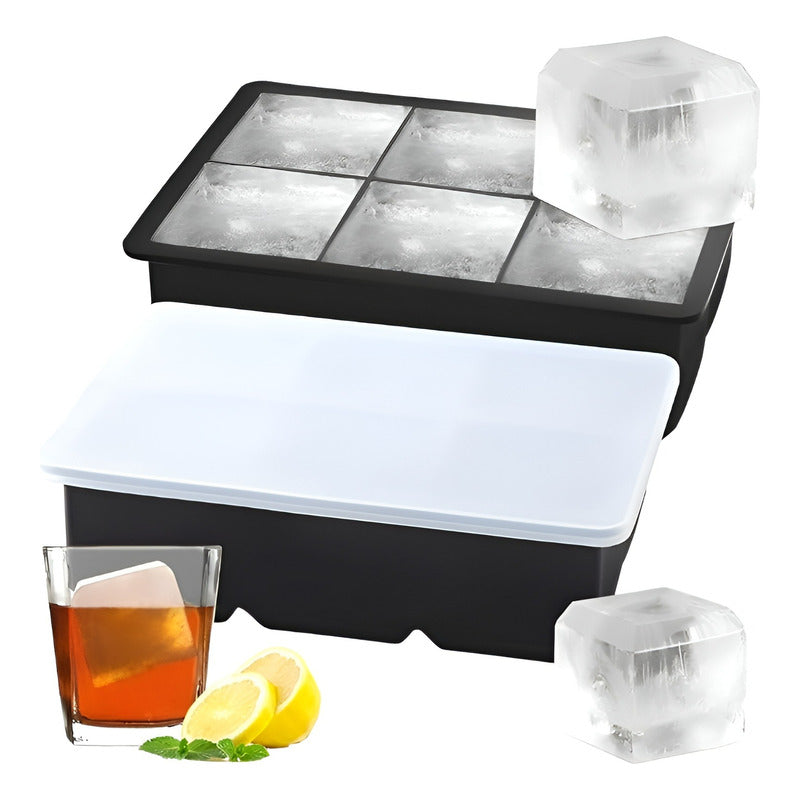 2 Cubetas Hielo Cubetera Cubetas Silicona Cubeta C/tapa 6cav Surtido