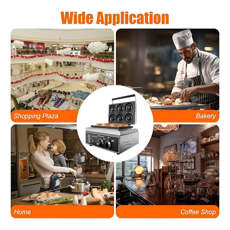 Maquina Mini Donuts Maquina De Donuts Maquina 6 Donas 1550w Plateado