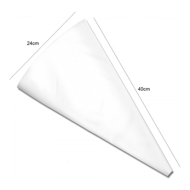Pack X4 Manga Pastelera Profesional Tela Mangas De Tela 40cm Blanco