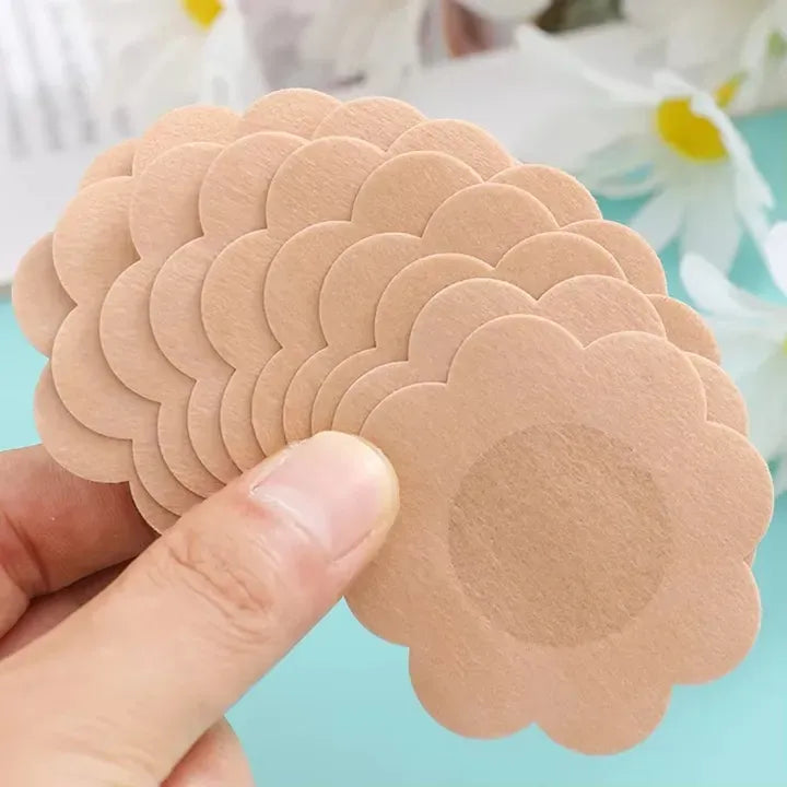 Pack X20 Cubre Pezón Pezoneras Parches Pezoneras Adhesivas Beige Flor Unica