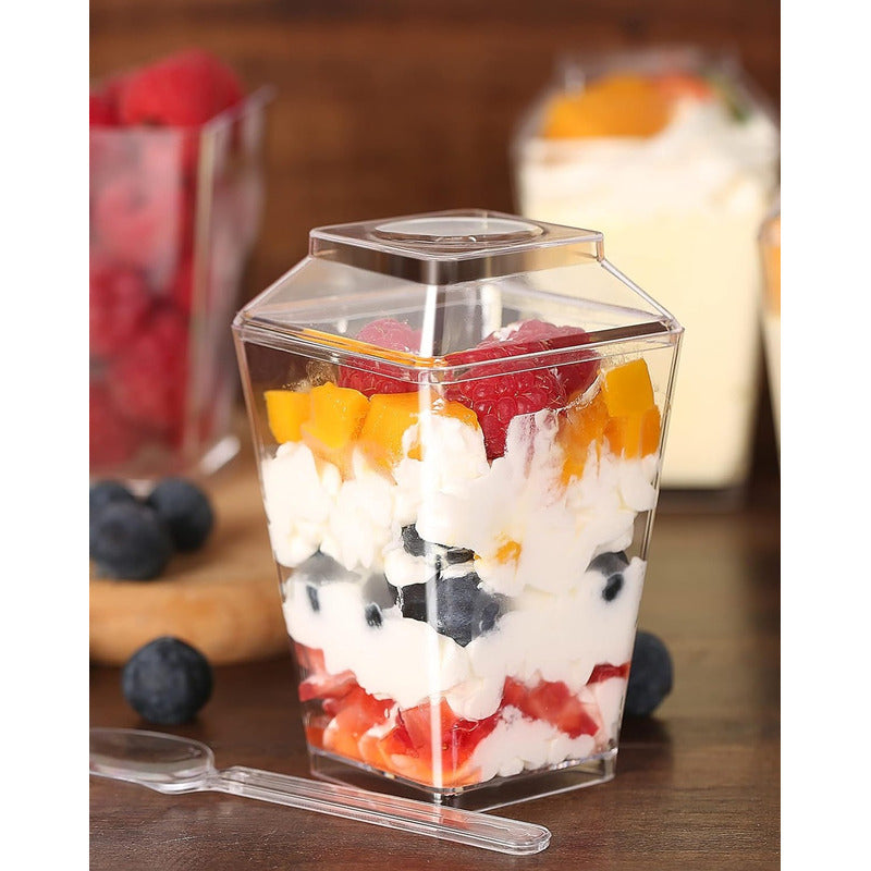 30 Vasos Para Postres Set De Vasos Shot Postres C/tapa 110ml