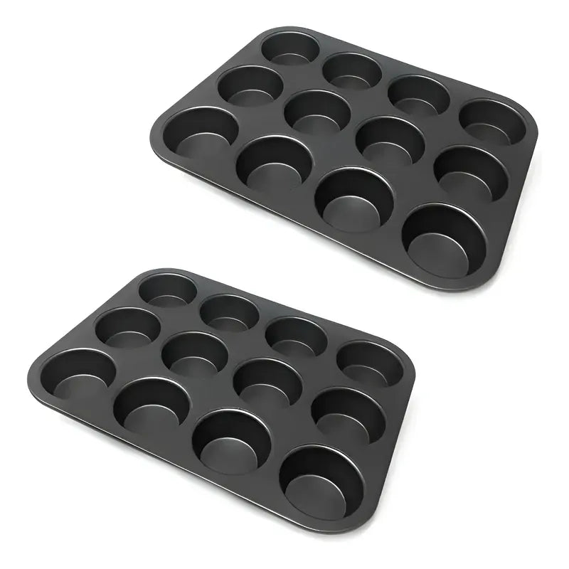 Pack De 2 Moldes Antiadherentes Para 12 Cupcakes Rectangulares De Metal