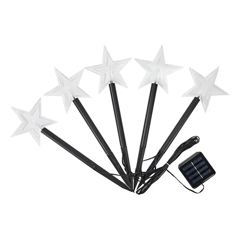 5 Guirnalda Solar Guirnaldas Solares Lampara Jardin Estrella Estacas Solares Para Exterior Guirnalda Estaca Solares Iluminación Solar Jardín Guirnalda Led Exterior Impermeable Led Solar Pasteleriuscl