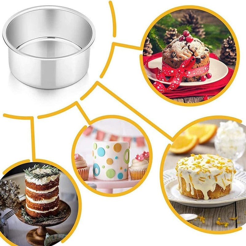 Molde Queque Redondo Molde Torta Molde De Aluminio 14x10cm Gris Fijo 14x10cm