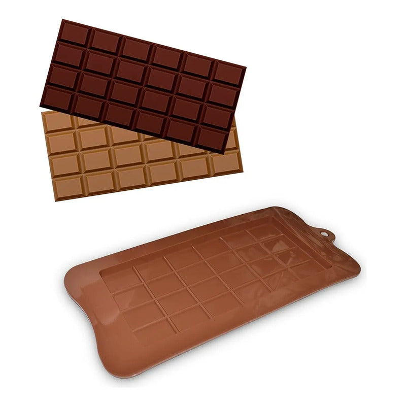 Pack 2 Moldes De Chocolate Molde Barra De Chocolate Silicona Bordó