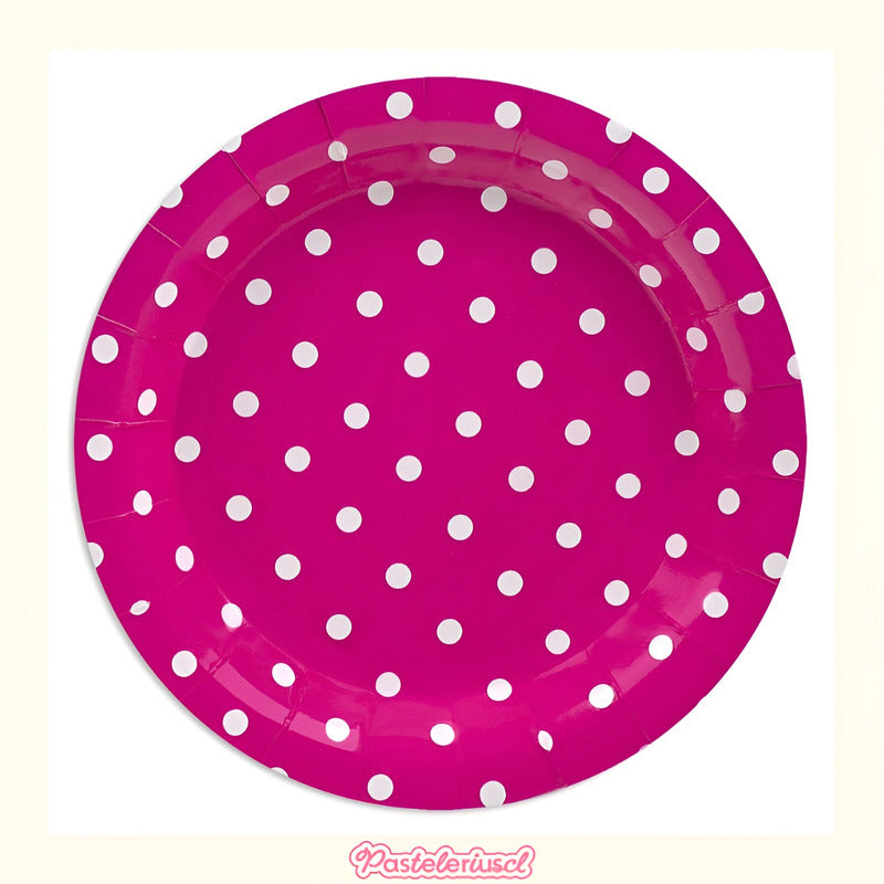 10 Platos Desechables Platos Cumpleaños Platos De Papel 18cm Fucsia