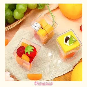 10 Vasos Para Postres Set De Vasos Shot Postres Con Tapa Vasos Para Postres Con Tapa Vasos Plasticos Reutilizables Vasos... Transparente