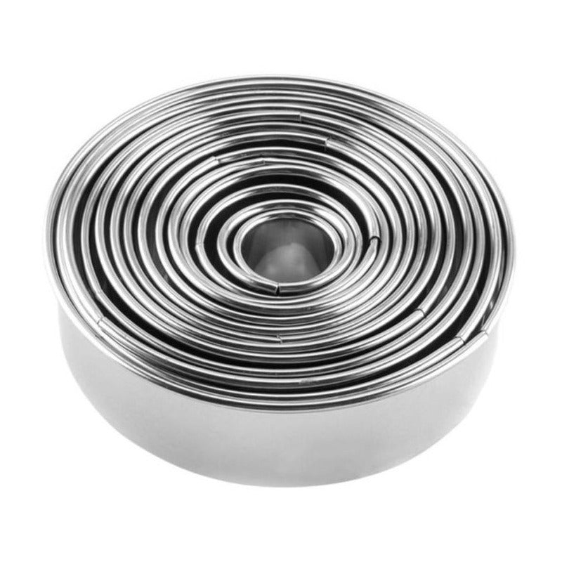 14 Cortadores De Galletas Cortador De Galletas Molde Redondo Plateado