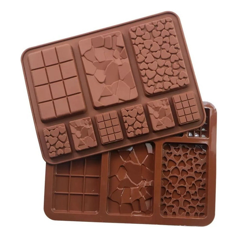 Moldes De Chocolates Moldes Barra De Chocolate Silicona B9  Marrón