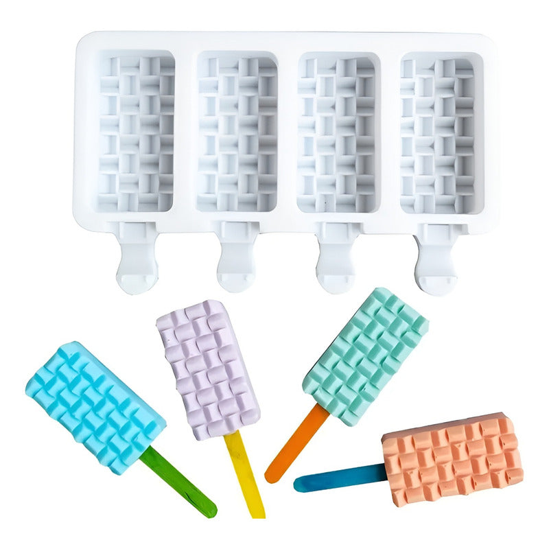 Moldes De Silicona Reposteria Molde Helados Molde Paletas 4c Blanco
