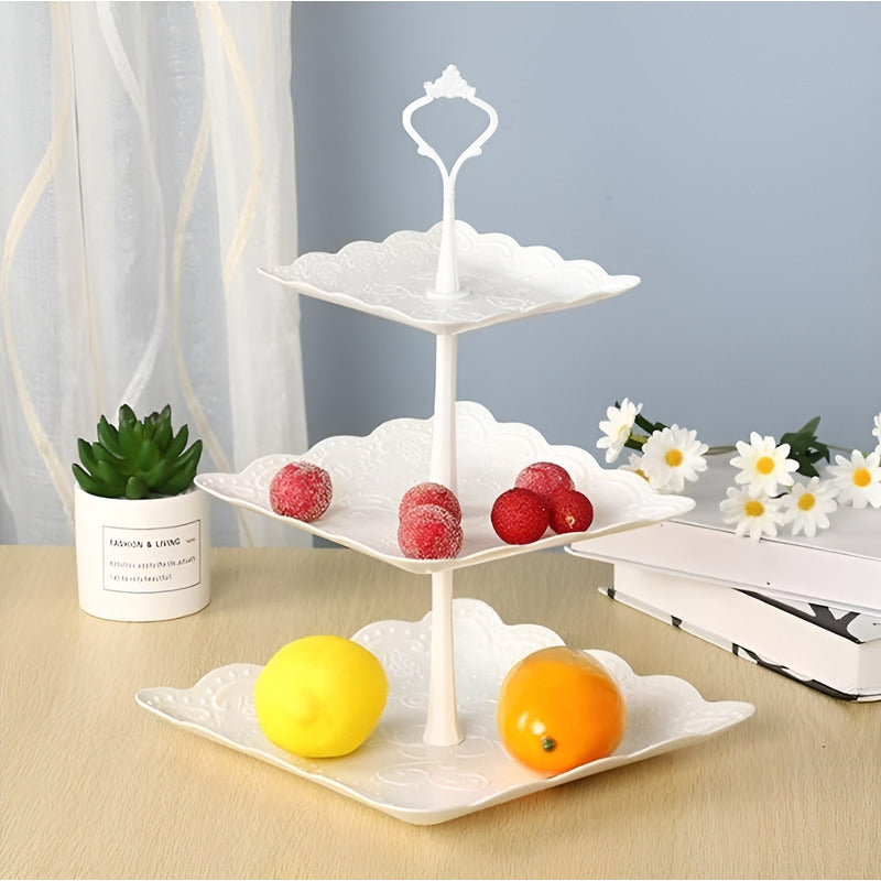 Porta Cupcakes Queques Base Mini Tortas Torre Porta Cupcake  Blanco