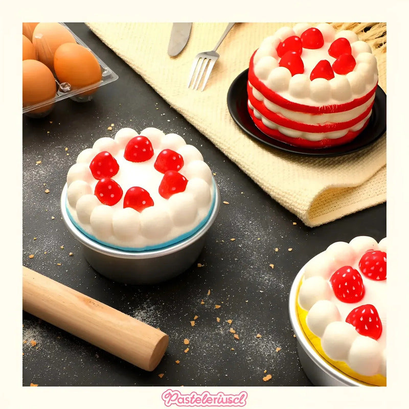 Molde Queque Redondo Fijo Molde Torta Molde Queques Aluminio 16x8cm Moldes Pequeños Para Tartas Redondas Suministros Para Hornear Moldes Redondos Para Queques Molde De Aluminio Pasteleriuscl Plateado