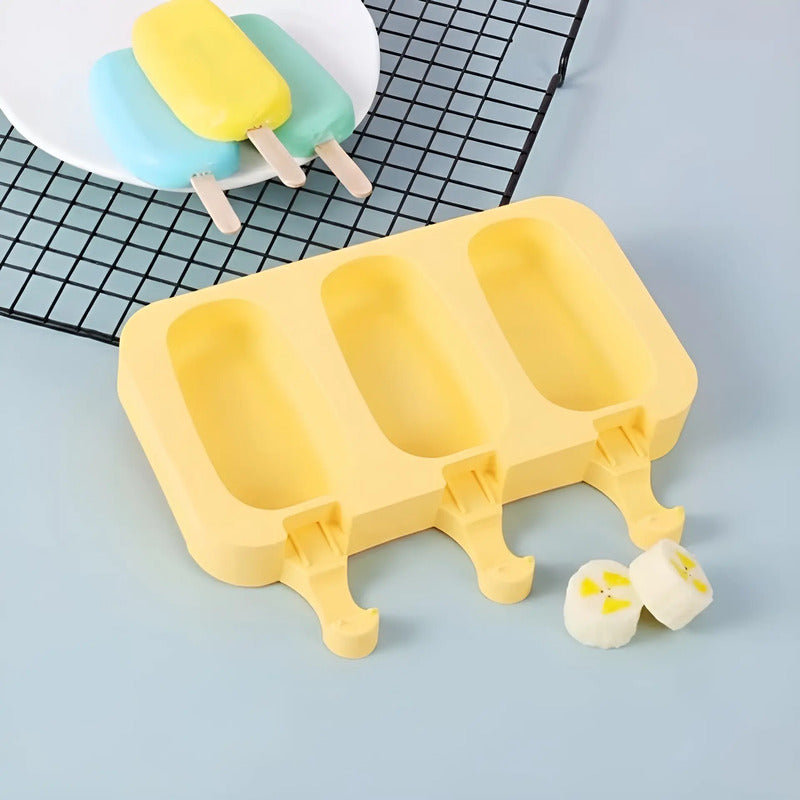Moldes De Silicona Para Helados Molde Paletas Helado 3 Cavid Multicolor