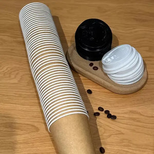 Set 100 Vasos Desechables Kraft Vaso Doble Pared C/tapa 8oz Vasos Para Cafe Desechable 236ml Vasos Termicos Desechables... Marrón Claro / Vaso Doble Pared 8oz