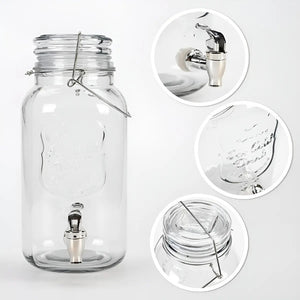 Dispensador De Bebidas Jarro De Vidrio Para Jugos Jarra 3.8l Color Transparente