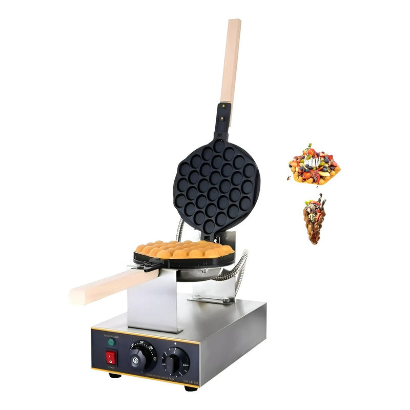 Maquina Para Waffles Wafleras Con Formas Waffle Burbuja Gris / Waflera Burbuja