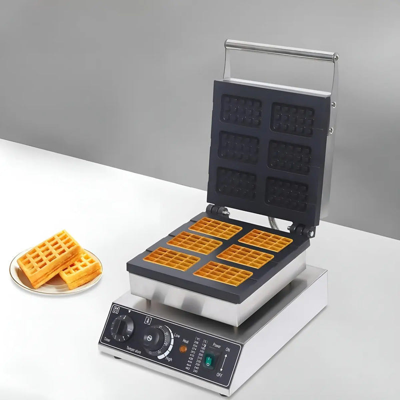 Wafflera Maquina Para Waffles Waflera Industrial Waffle 6cav Wafflera Maquina De Waffles Waflera 6 En 1 Wuaflera Waffle... Plateado
