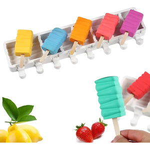 X2 Moldes De Silicona Para Helados Molde Paletas Helado 446 Juego De Moldes Grandes Para Paletas De Silicona Molde De... Blanco