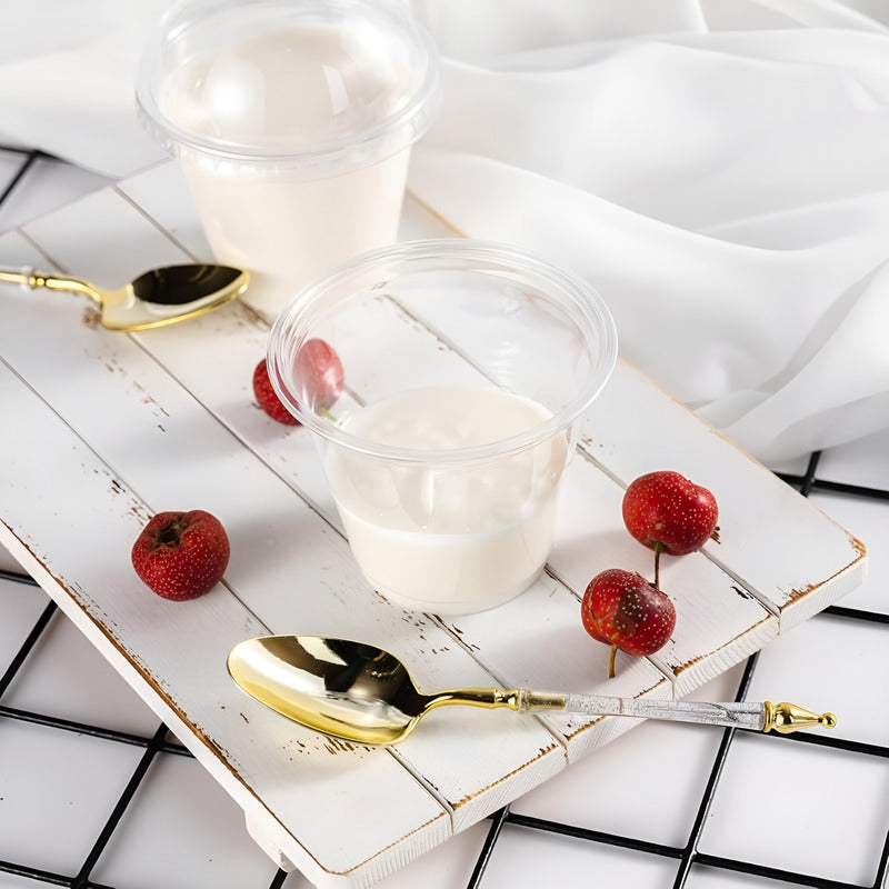 50 Vasos Plasticos Desechables Vaso Tapa Domo Sin Hoyo 9oz Transparente / Vaso Con Tapa Domo Sin Hoyo 9oz