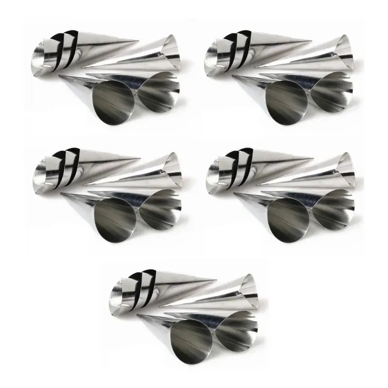 Pack X30 Cono Molde Para Cannoli Cachito Croissant Pan Danes Gris Claro