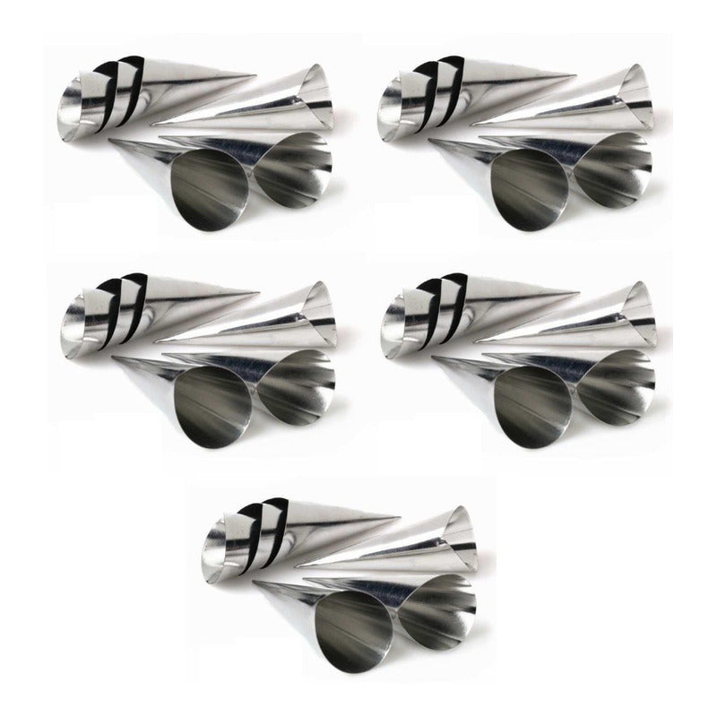 Pack X30 Cono Molde Para Cannoli Cachito Croissant Pan Danes Gris