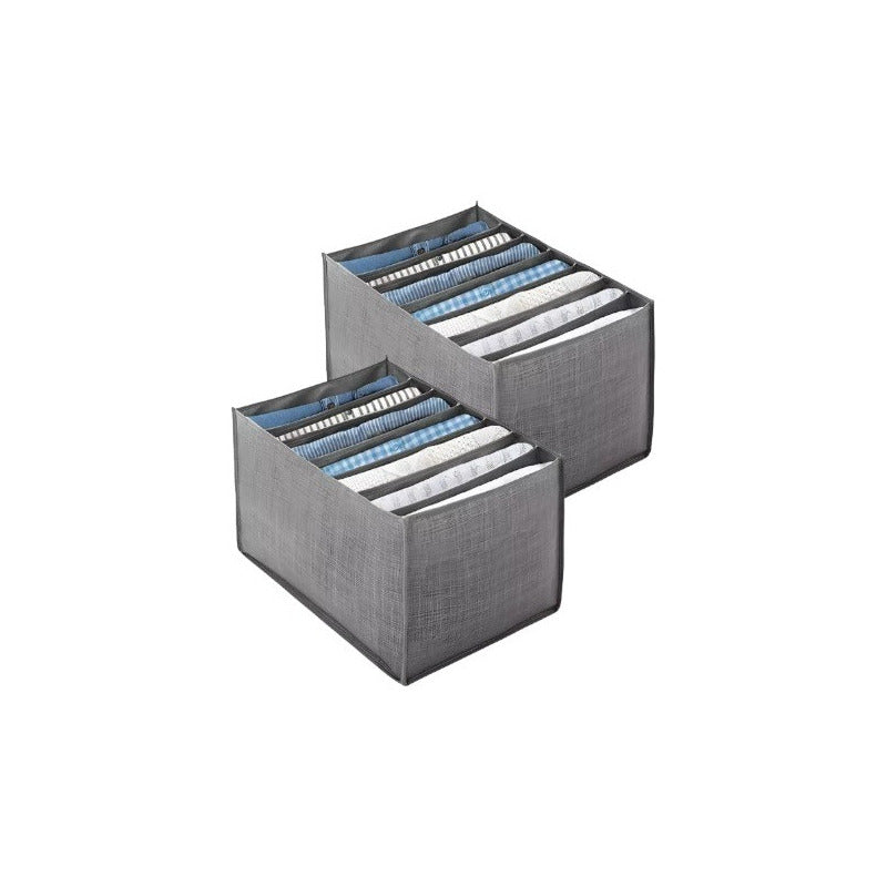 X2 Organizador De Poleras Caja Organizadora Closet Interior Gris Oscuro-190