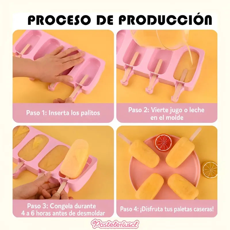 Moldes De Silicona Para Helados Molde Silicona Reposteria Paletas Helado 0417 Paletas Heladas Cakesicles Juego De Moldes... Multicolor