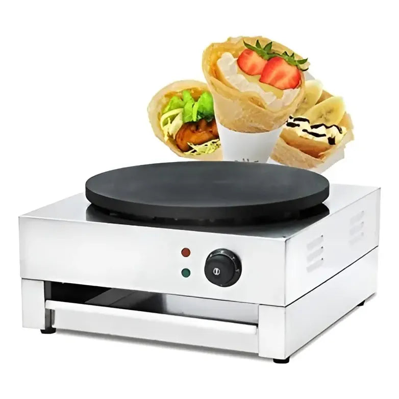 Maquina Para Panqueques Panquequera Electrica Crepera 3000w Plateado