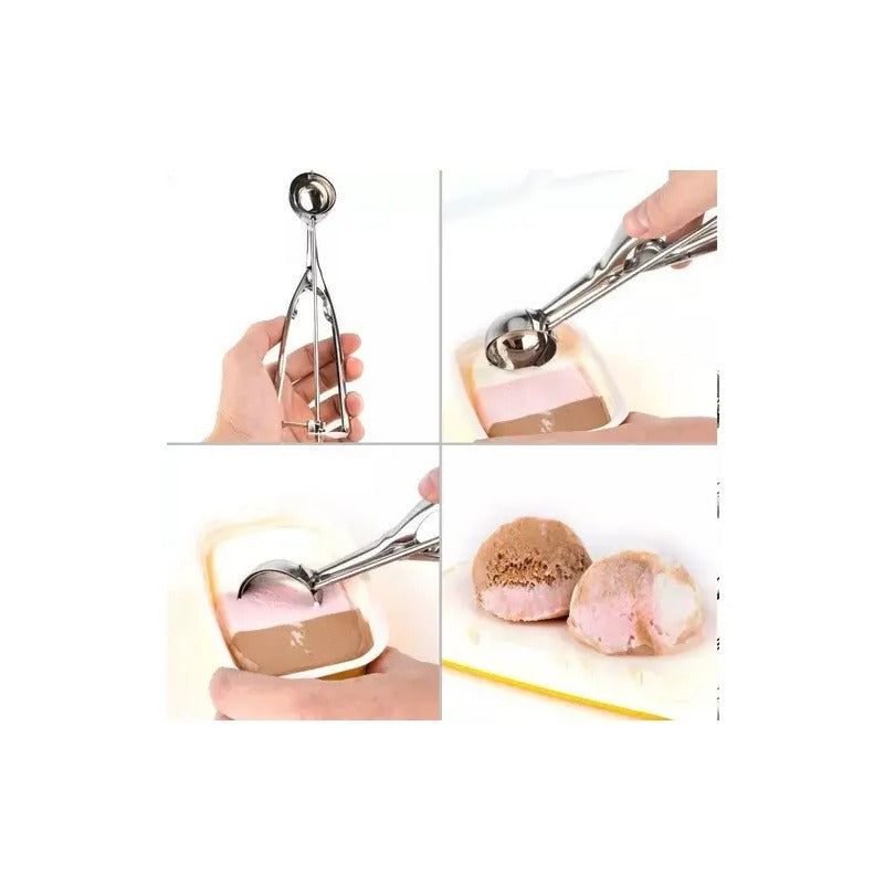 Cucharas Para Helado Cuchara Helado Cucharas De Helado 6cm Porcionadora Con Liberación De Gatillo Cuchara Para Helados Cucharas Para Servir Cucharas Para Hornear Pasteleriuscl Gris