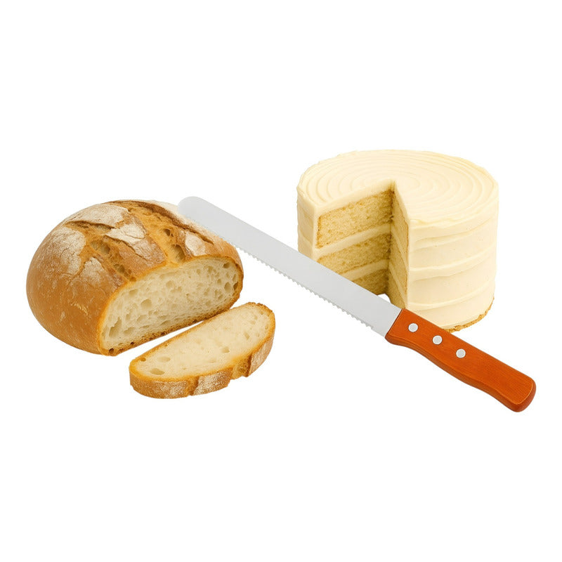 Cuchillo De Cocina Cuchillo Sierra Cuchillos Reposteria 20cm Marrón